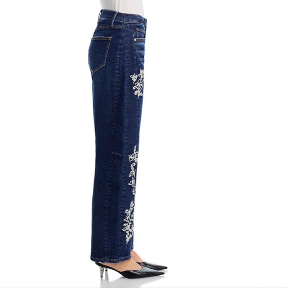 NEW Driftwood Elaine X Raised Rode Barrel Leg Jeans in Dark Wash 2511 - Picture 6 of 8